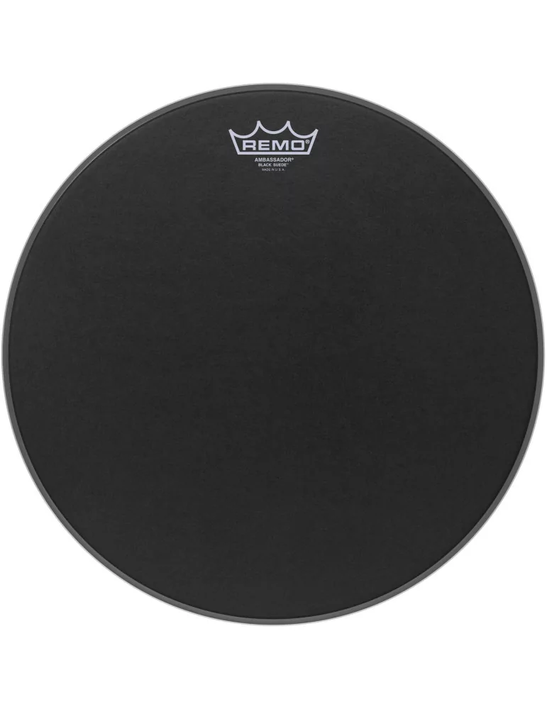  REMO BA-0815-ES 15" BLACK SUEDE AMBASSADOR|MusicGoodDeal 