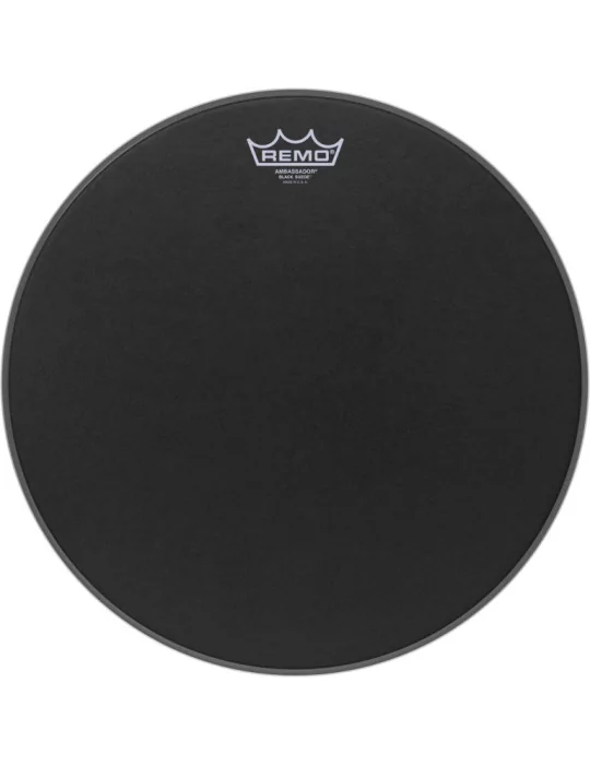  REMO BA-0815-ES 15" BLACK SUEDE AMBASSADOR|MusicGoodDeal 