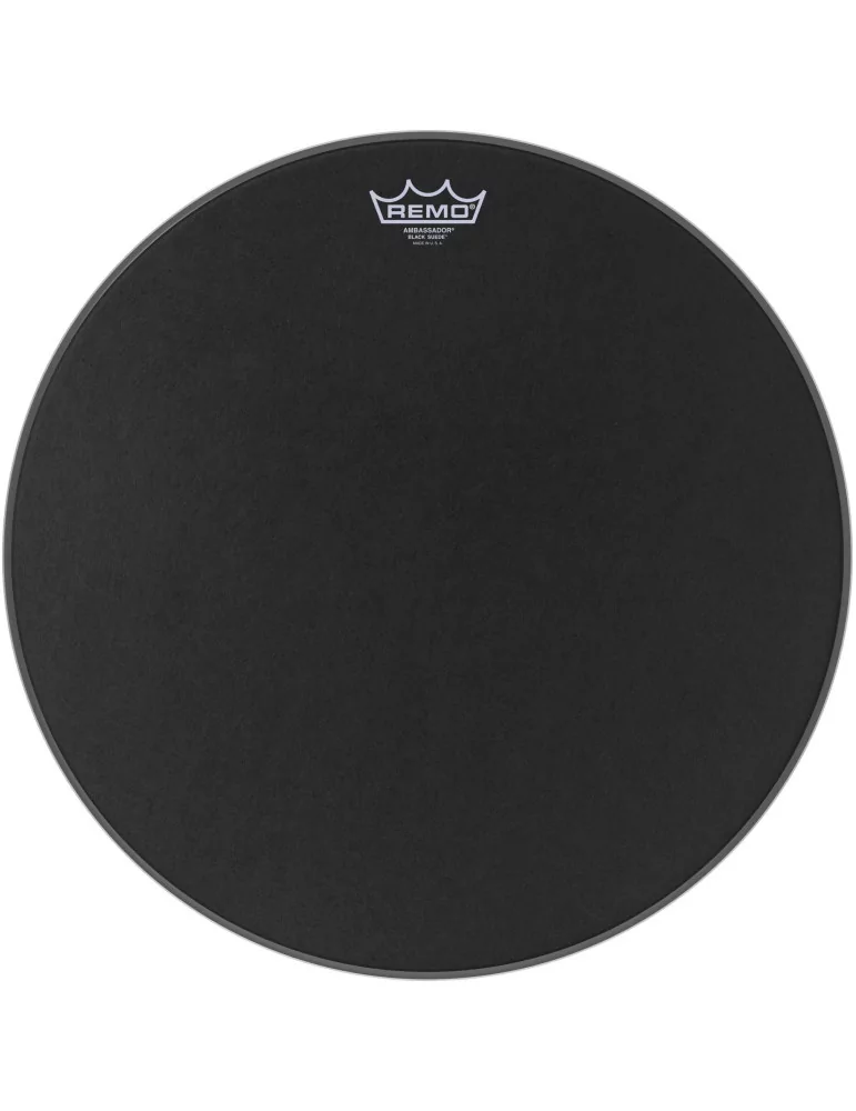  REMO BA-0818-ES 18" BLACK SUEDE AMBASSADOR|MusicGoodDeal 