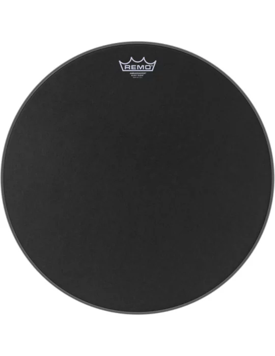  REMO BA-0818-ES 18" BLACK SUEDE AMBASSADOR|MusicGoodDeal 