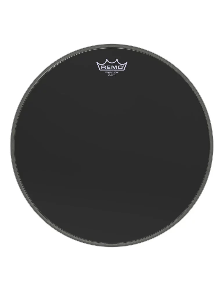  REMO P3-1016-ES 16" Powerstroke 3 Ebony bass drum head with DynamO reinforcement ring|MusicGoodDeal 
