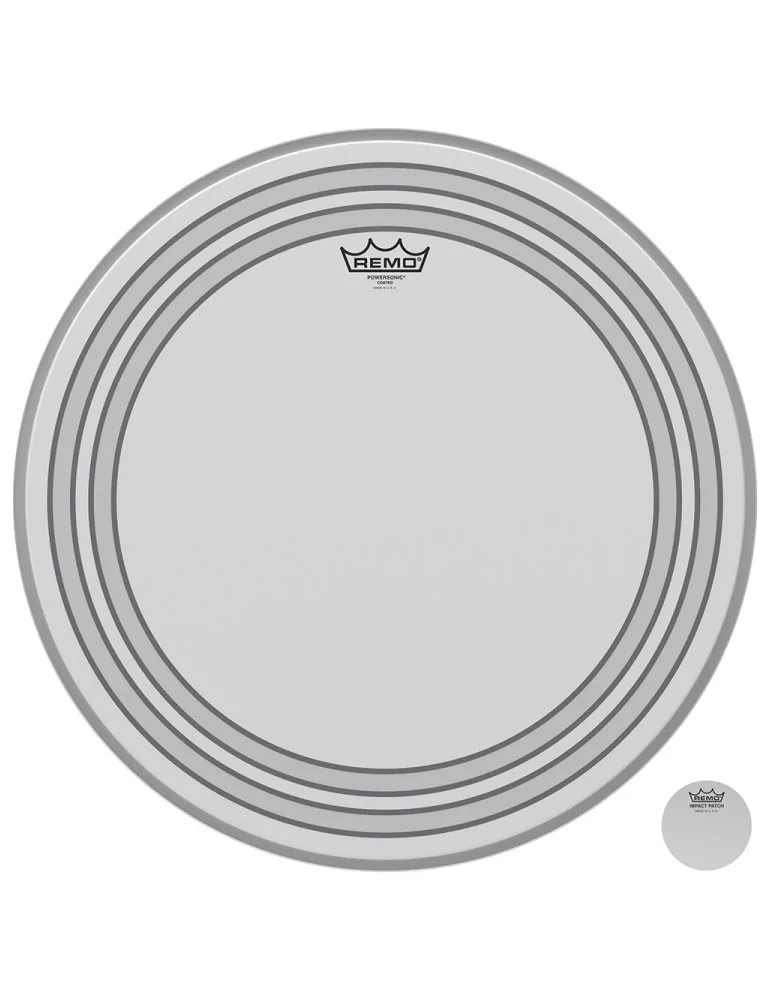  REMO PW-1120-00 Parche Powersonic lijado de 20 "para bombo, con aros internos|MusicGoodDeal 