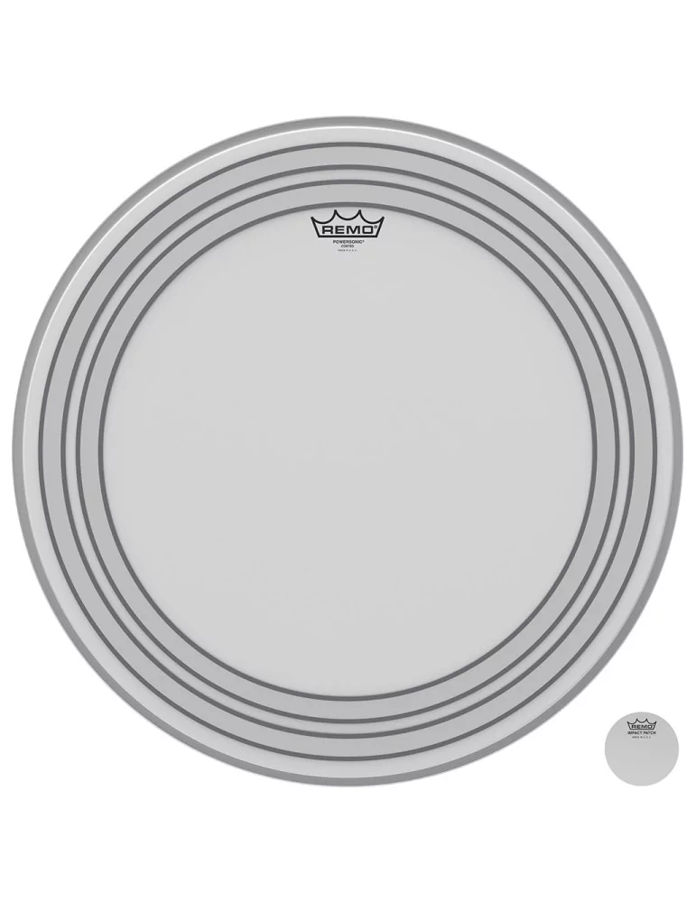  REMO PW-1122-00 Parche Powersonic lijado de 22 "para bombo, con aros internos|MusicGoodDeal 
