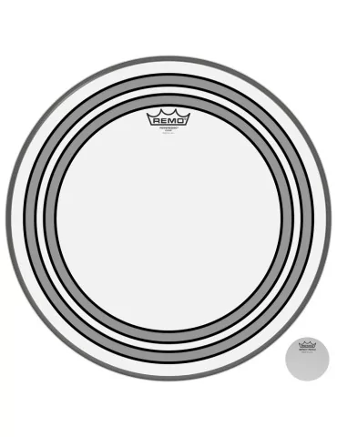  REMO PW-1318-00 18" Powersonic Clear Bass Drum Head with internal subsonic dampening rings|MusicGoodDeal 