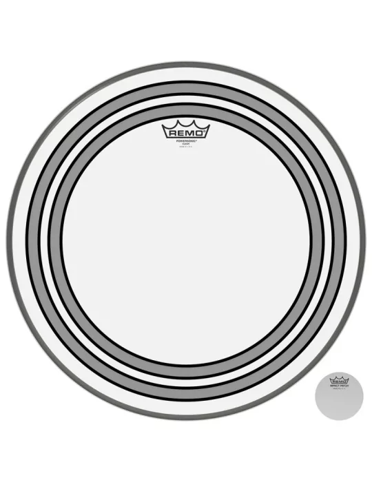  REMO PW-1318-00 Parche transparente Powersonic de 18 "para bombo, con anillos internos|MusicGoodDeal 