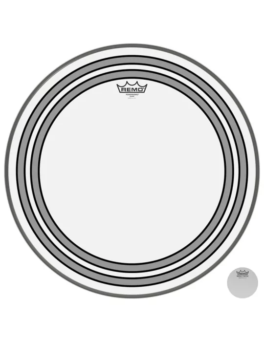  REMO PW-1320-00 Parche transparente Powersonic de 20 "para bombo, con anillos internos|MusicGoodDeal 