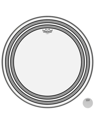  REMO PW-1322-00 Parche Powersonic transparente de 22 "para bombo, con anillos internos|MusicGoodDeal 