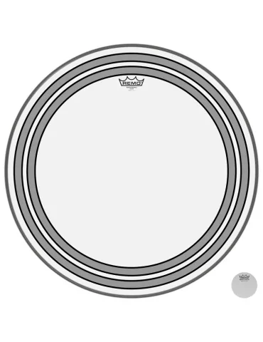  REMO PW-1324-00 24" Powersonic Clear Bass Drum Head with internal subsonic dampening rings|MusicGoodDeal 