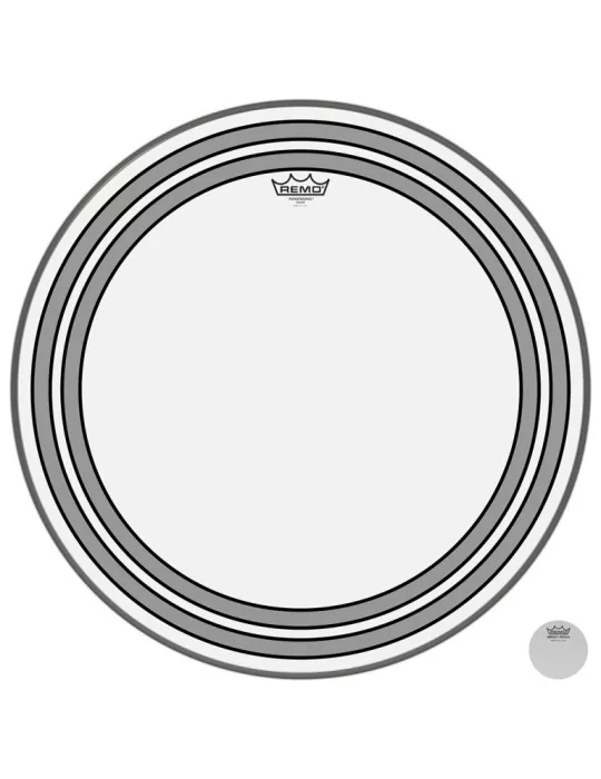  REMO PW-1324-00 Parche Powersonic transparente de 24 "para bombo, con anillos internos|MusicGoodDeal 