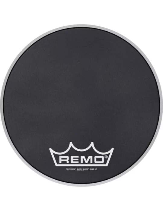  REMO PM-1814-MP 14" Powermax Black Suede Marching Bass Drumhead|MusicGoodDeal 