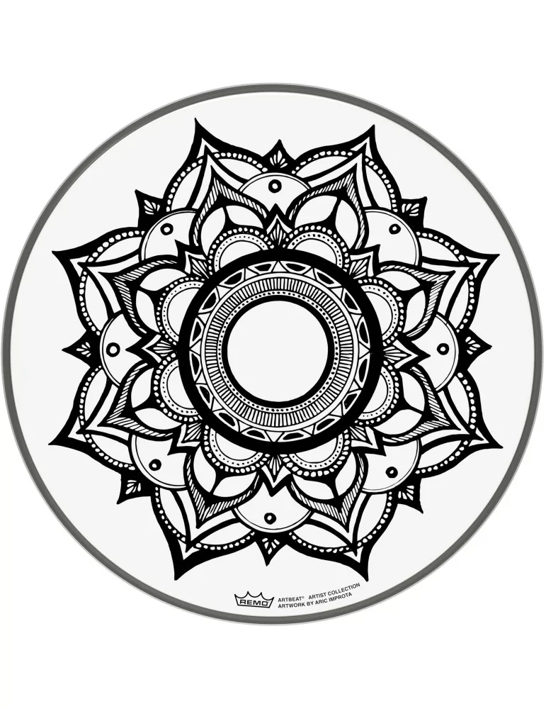  REMO PE-0012-AB-004 Artbeat Skyndeep Emperor Clear batter drumhead, 12", Sleep Lotus|MusicGoodDeal 