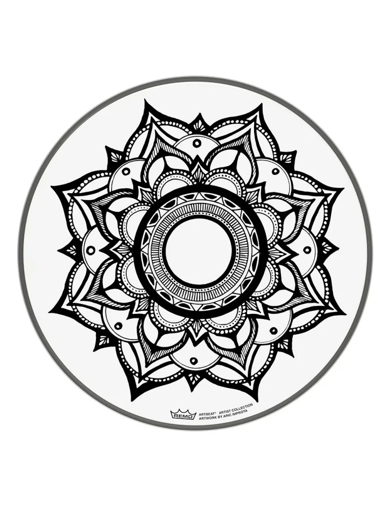  REMO PE-0012-AB-004 Artbeat Skyndeep Emperor Clear batter drumhead, 12", Sleep Lotus|MusicGoodDeal 