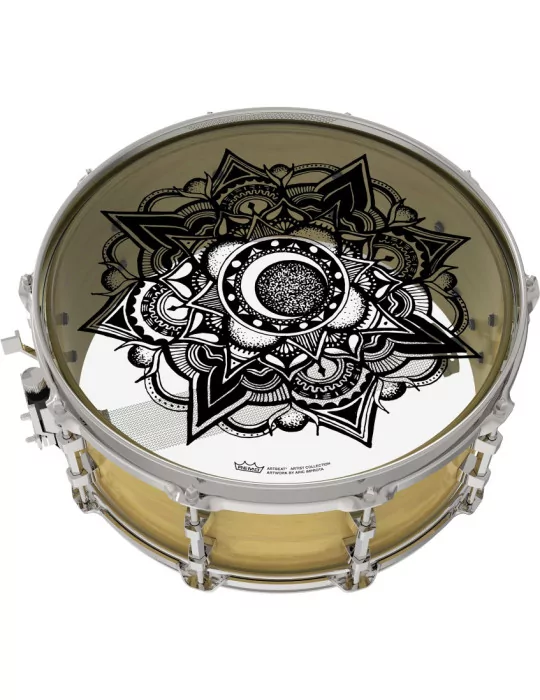  REMO PE-0014-AB-005 Artbeat Skyndeep Emperor Clear batter drumhead, 14", Nocturnal Bloom|MusicGoodDeal 