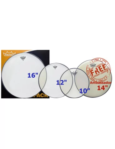  REMO PP-2320-BA Pro pack (10", 12", 16" Ambassador and free 14" Ambassador)|MusicGoodDeal 