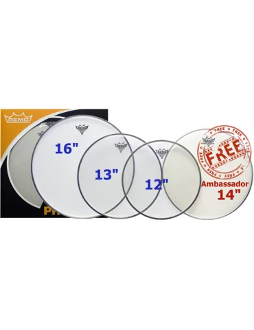  REMO PP-0250-BE ProPack (12", 13", 16" Emperor Clear + FREE 14" BA-0114-00)|MusicGoodDeal 