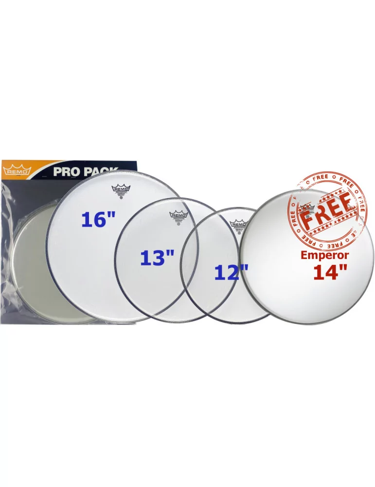  REMO PP-0312-BE ProPack (12", 13", 16" Emperor Clear + FREE 14" BE-0114-00)|MusicGoodDeal 