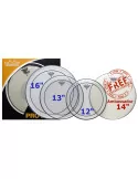  REMO PP-0320-PS ProPack (12", 13", 16" Pinstripe Clear + FREE 14" BA-0114-00)|MusicGoodDeal 