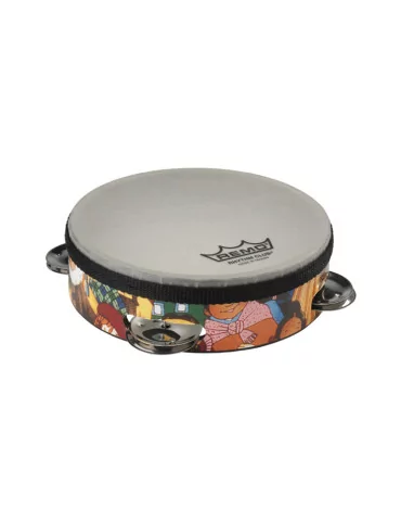  REMO RH-2106-00 Rhythm Club 6" x 1.75" Tambourine with 4 pairs of jingles|MusicGoodDeal  2