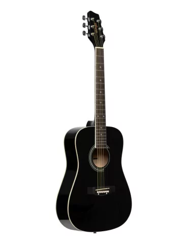  STAGG SA20D 3/4 BK 3/4 black dreadnought acoustic guitar with basswood top|MusicGoodDeal 