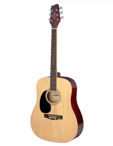  STAGG SA20D 3/4 LH-N 3/4 natural dreadnought acoustic guitar with basswood top, left-handed model|MusicGoodDeal 
