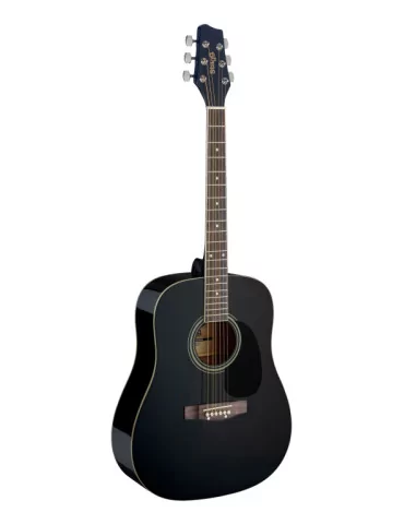  STAGG SA20D BLK Guitarra acústica dreadnought 4/4 negra con tapa de tilo|MusicGoodDeal 