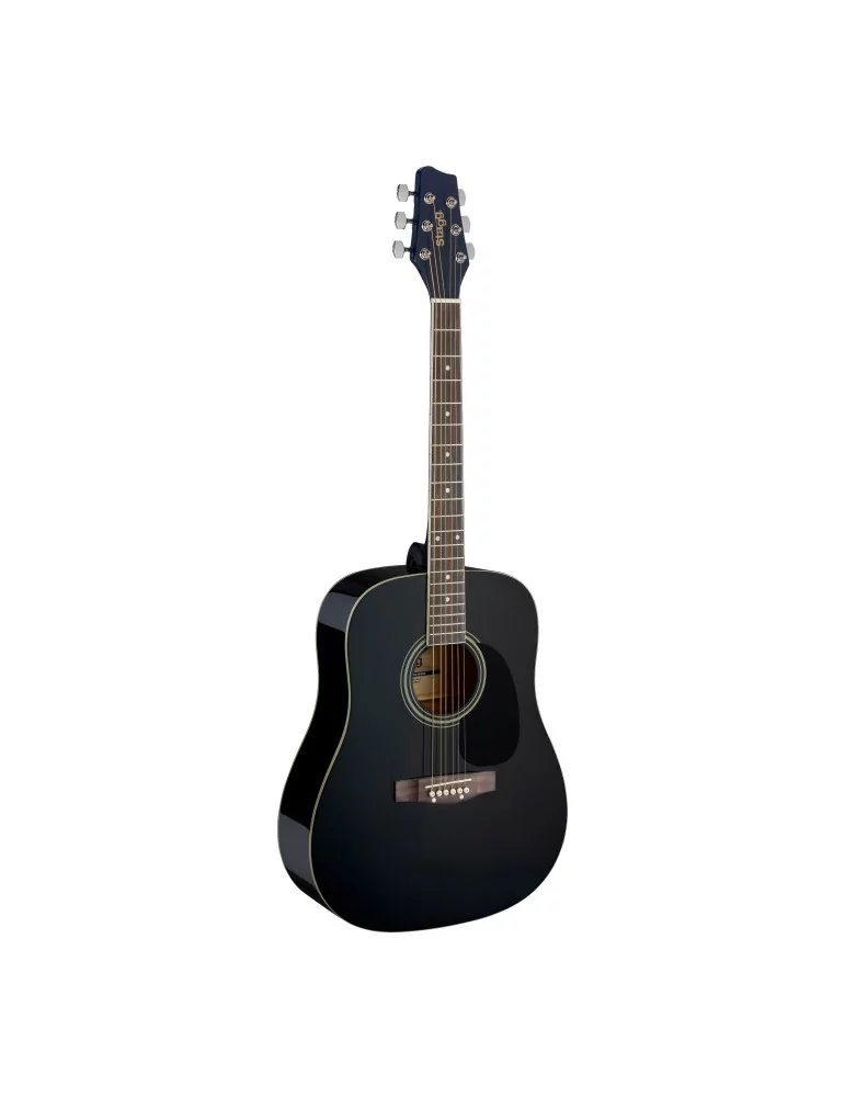  STAGG SA20D BLK Schwarz Dreadnought Akustikgitarre mit Decke aus Lindenholz|MusicGoodDeal 