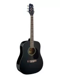  STAGG SA20D BLK Schwarz Dreadnought Akustikgitarre mit Decke aus Lindenholz|MusicGoodDeal 