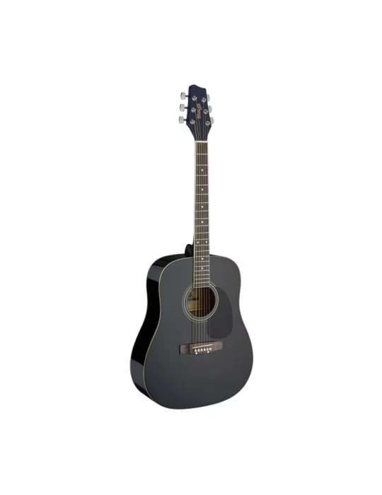  STAGG SA20D BLK Schwarz Dreadnought Akustikgitarre mit Decke aus Lindenholz|MusicGoodDeal 