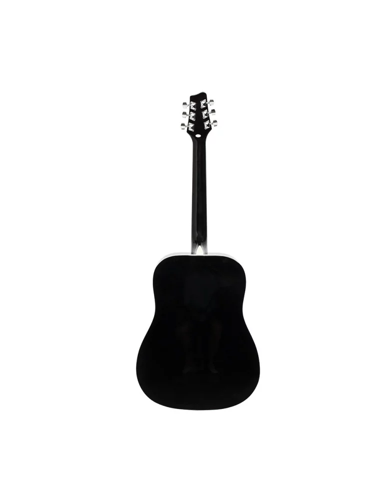  STAGG SA20D BLK Schwarz Dreadnought Akustikgitarre mit Decke aus Lindenholz|MusicGoodDeal 