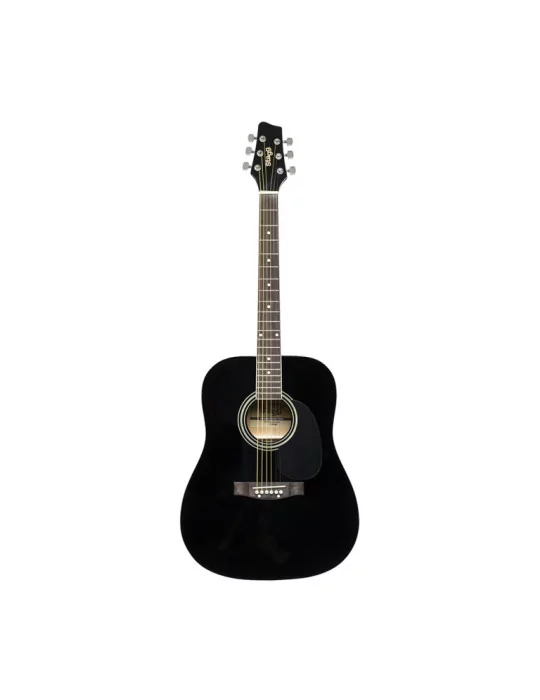  STAGG SA20D BLK Schwarz Dreadnought Akustikgitarre mit Decke aus Lindenholz|MusicGoodDeal 