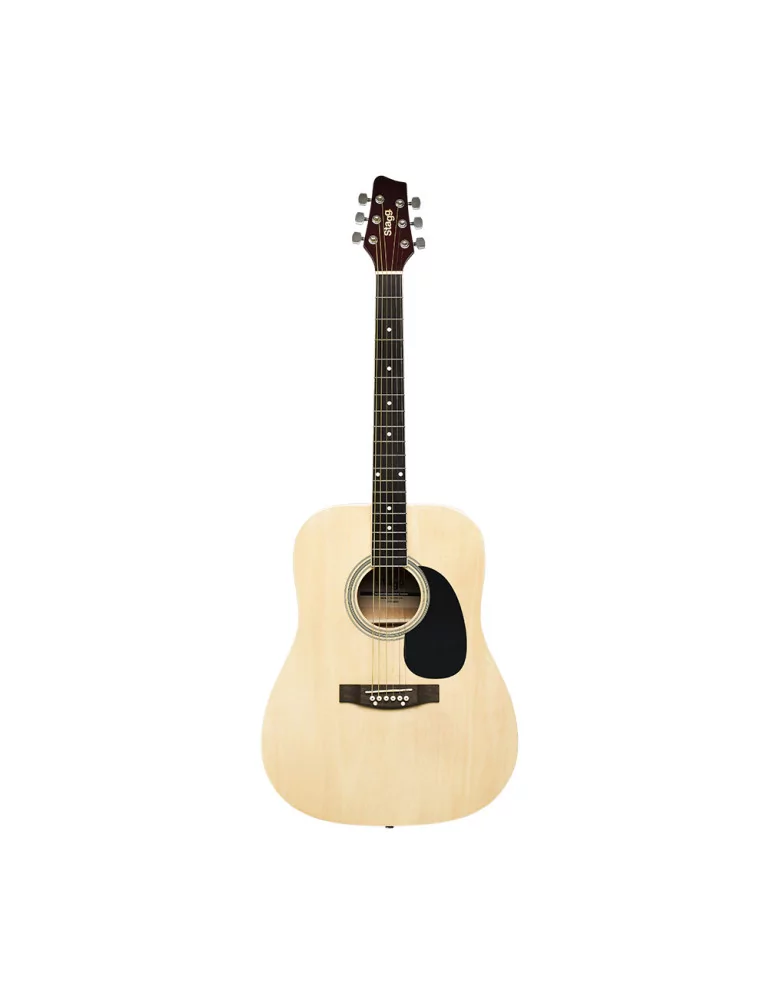  STAGG SA20D NAT Natur Dreadnought Akustikgitarre mit Decke aus Lindenholz|MusicGoodDeal 
