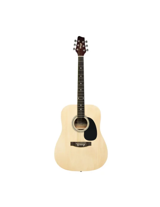  STAGG SA20D NAT Natur Dreadnought Akustikgitarre mit Decke aus Lindenholz|MusicGoodDeal 