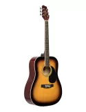  STAGG SA20D SNB Sunburst Dreadnought Akustikgitarre mit Decke aus Lindenholz|MusicGoodDeal 