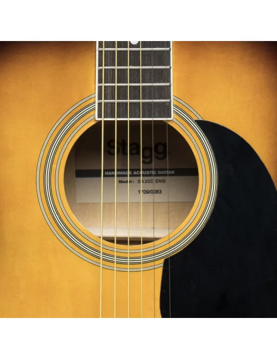  STAGG SA20D SNB Guitarra acústica Sunburst 4/4 dreadnought con tapa de tilo|MusicGoodDeal 