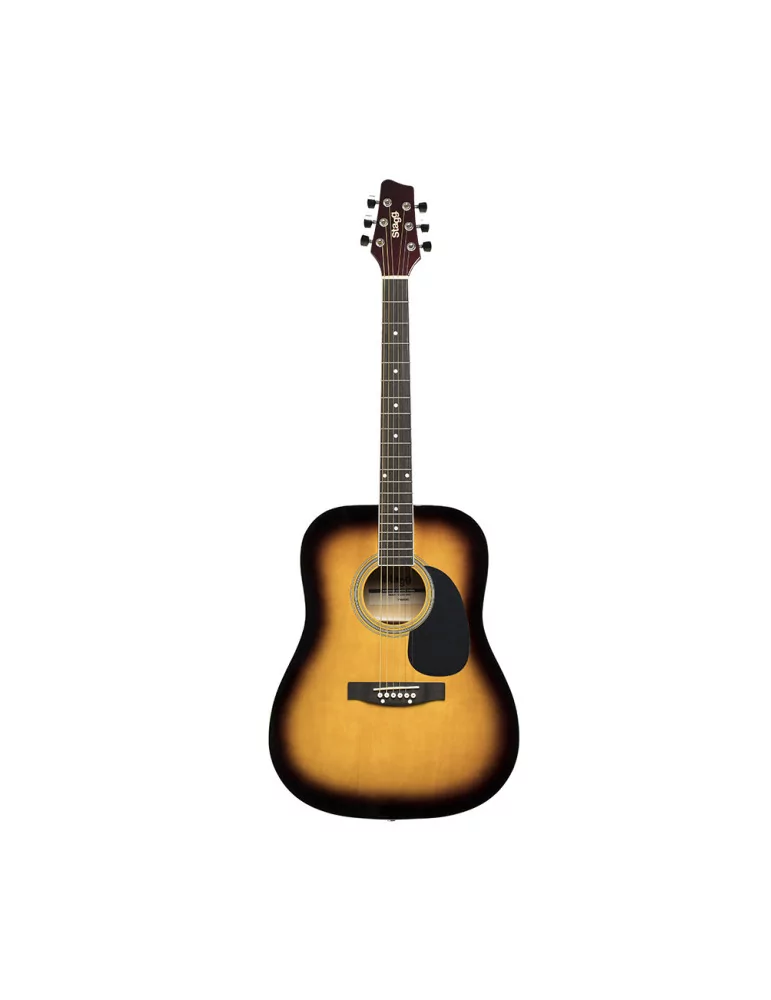  STAGG SA20D SNB Guitarra acústica Sunburst 4/4 dreadnought con tapa de tilo|MusicGoodDeal 