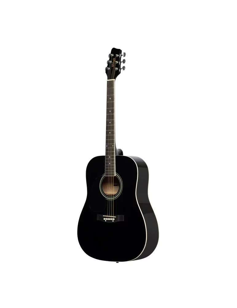  STAGG SA20D LH-BK Guitarra acústica dreadnought 4/4 negra con tapa de tilo, modelo para zurdos|MusicGoodDeal 