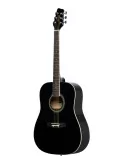  STAGG SA20D LH-BK Guitarra acústica dreadnought 4/4 negra con tapa de tilo, modelo para zurdos|MusicGoodDeal 