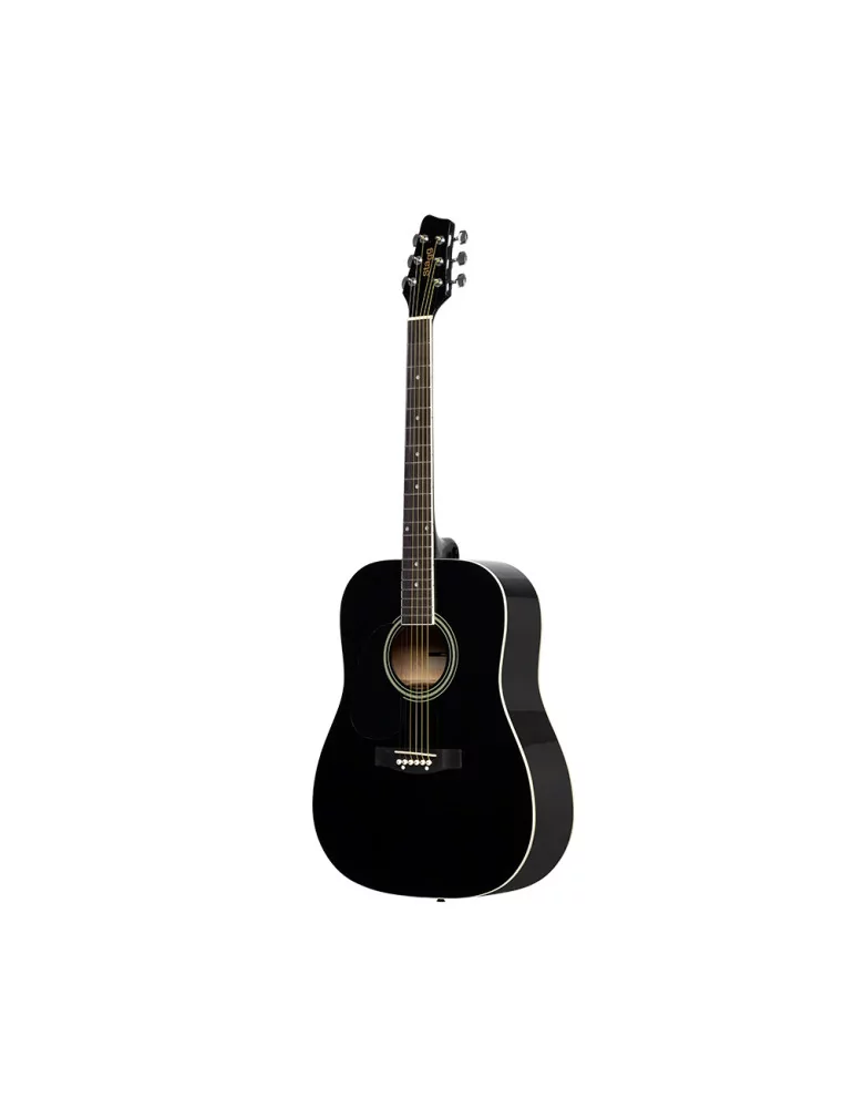  STAGG SA20D LH-BK Guitarra acústica dreadnought 4/4 negra con tapa de tilo, modelo para zurdos|MusicGoodDeal 