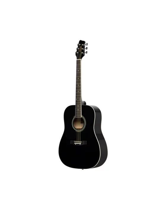  STAGG SA20D LH-BK Guitarra acústica dreadnought 4/4 negra con tapa de tilo, modelo para zurdos|MusicGoodDeal 