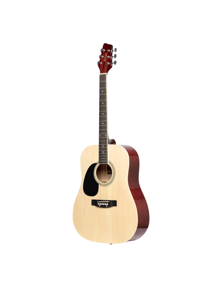  STAGG SA20D LH-N Natur Dreadnought Akustikgitarre mit Decke aus Lindenholz Linkshändermodell|MusicGoodDeal 