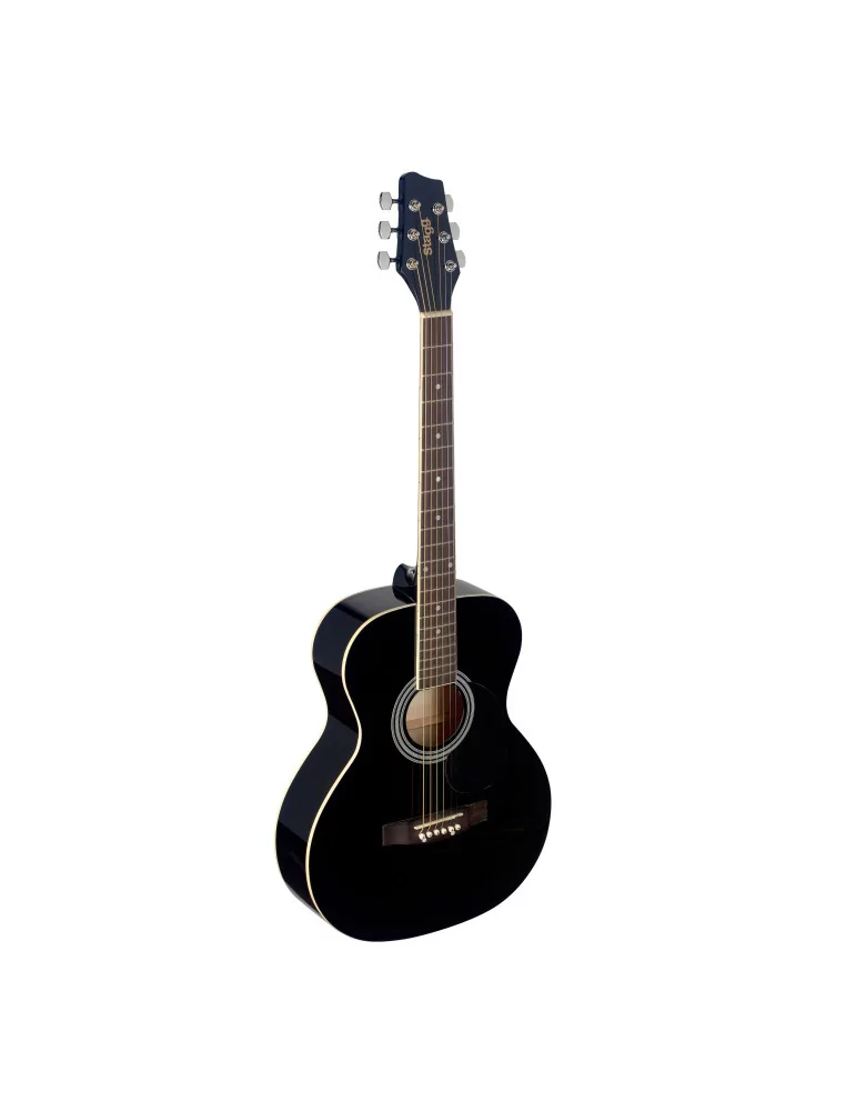  STAGG SA20A BLK 4/4 Schwarz Auditorium Akustikgitarre mit Decke aus Lindenholz|MusicGoodDeal 