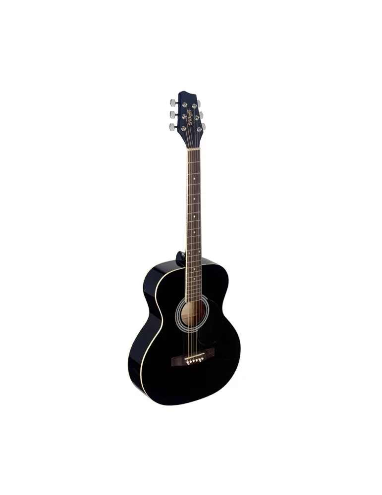  STAGG SA20A BLK 4/4 Schwarz Auditorium Akustikgitarre mit Decke aus Lindenholz|MusicGoodDeal 