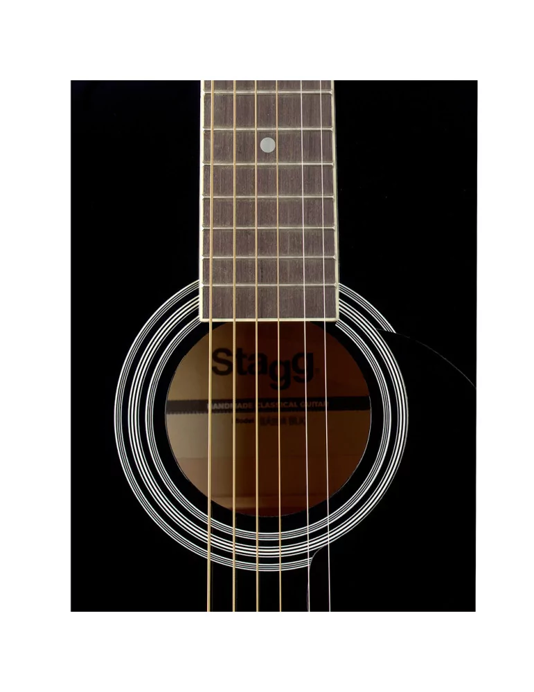  STAGG SA20A BLK 4/4 Schwarz Auditorium Akustikgitarre mit Decke aus Lindenholz|MusicGoodDeal 