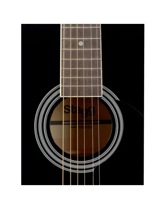  STAGG SA20A BLK 4/4 Schwarz Auditorium Akustikgitarre mit Decke aus Lindenholz|MusicGoodDeal 
