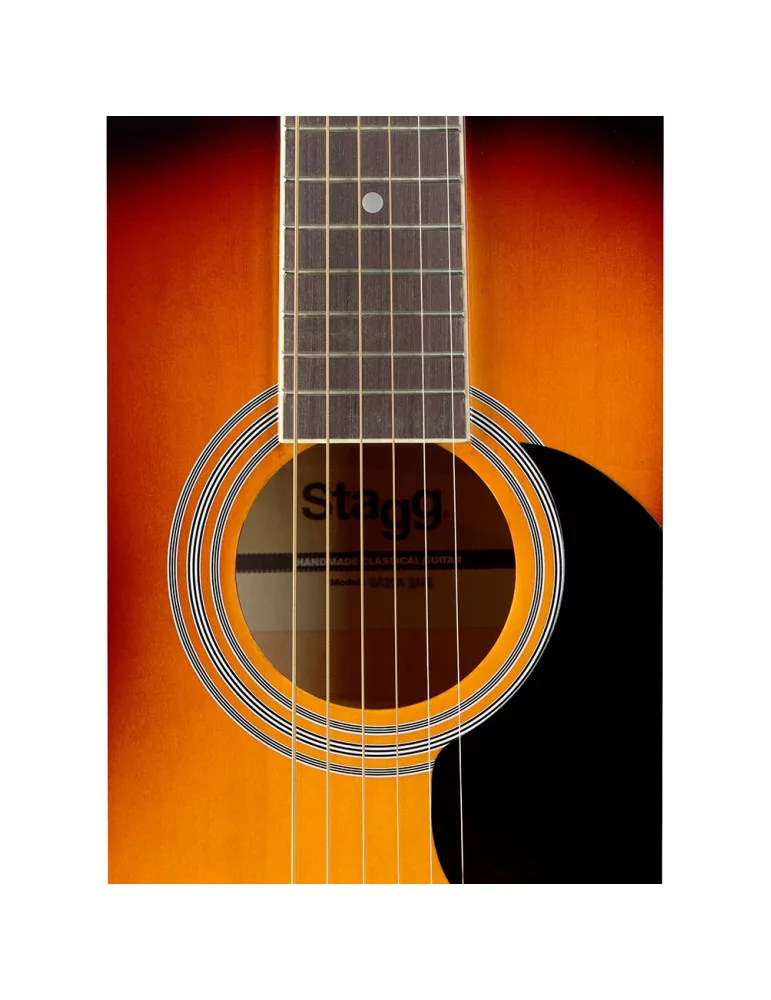  STAGG SA20A SNB Guitarra acústica de auditorio sunburst 4/4 con tapa de tilo|MusicGoodDeal 