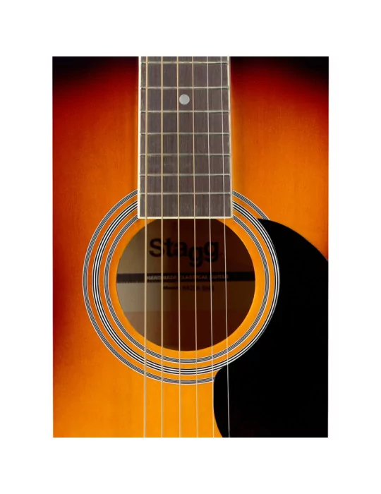 STAGG SA20A SNB Guitarra acústica de auditorio sunburst 4/4 con tapa de tilo|MusicGoodDeal 