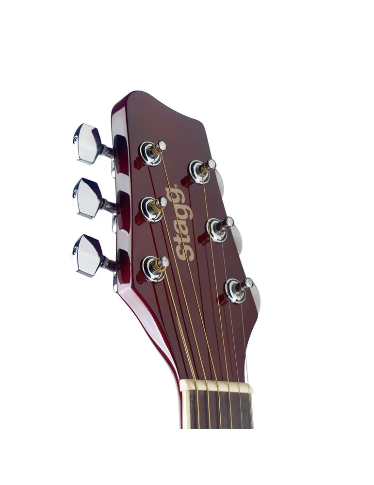  STAGG SA20A SNB Guitarra acústica de auditorio sunburst 4/4 con tapa de tilo|MusicGoodDeal 