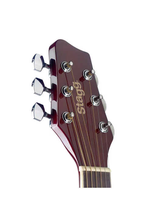  STAGG SA20A SNB Guitarra acústica de auditorio sunburst 4/4 con tapa de tilo|MusicGoodDeal 
