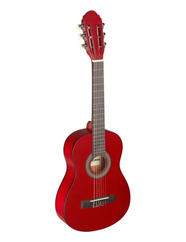  STAGG C405 M RED 1/4 red classical guitar with linden top|MusicGoodDeal 