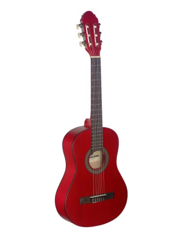  STAGG C410 M RED 1/2 red classical guitar with linden top|MusicGoodDeal 